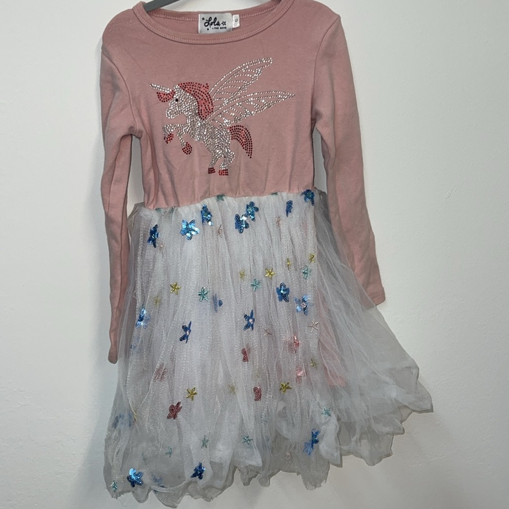 Lola + The Boys Pink Unicorn Dress